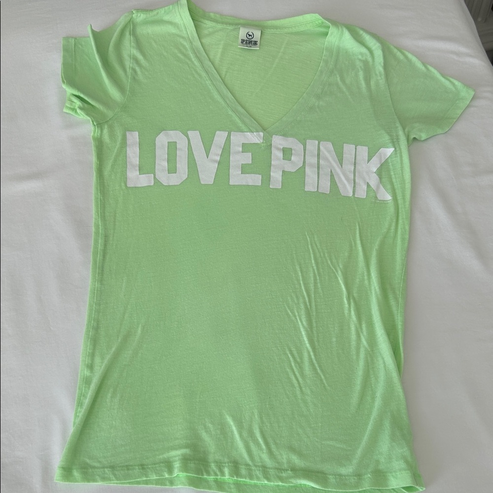 Victoria's Secret Lime Tee with White Print